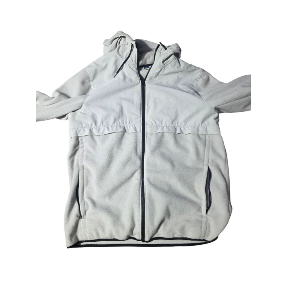 Men's Unbranded Light Gray Fleece Hooded Jacket XLT #523